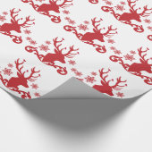 赤いクリスマスのシカが付いている包装紙ロールは設計します ラッピングペーパー (角)