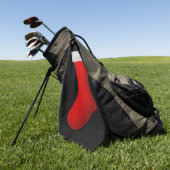 赤いクリスマスのストッキングの描写 ゴルフタオル (グリーン)