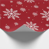 赤いクリスマスのスノーフレーク・パターン ラッピングペーパー (角)