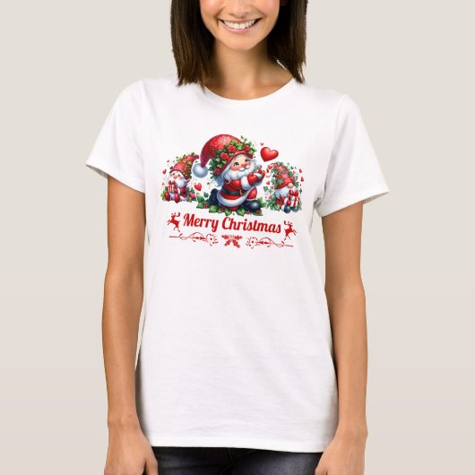 赤いクリスマスのノームたち Tシャツ (正面)
