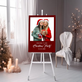 赤いクリスマスのパーティー写真