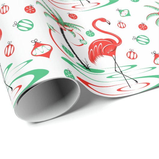 赤いクリスマスのフラミンゴのつまらないもののギフト用包装紙 ラッピングペーパー (ロールコーナー)