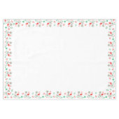 赤いクリスマスのフラミンゴのボーダーテーブルクロス テーブルクロス (正面(横))