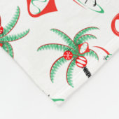 赤いクリスマスのフラミンゴの数々のなフリース フリースブランケット (角)