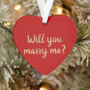 赤いクリスマスのプロポーショカスタムンと結婚してくれないか オーナメント