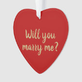 赤いクリスマスのプロポーショカスタムンと結婚してくれないか オーナメント (正面)