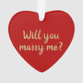 赤いクリスマスのプロポーショカスタムンと結婚してくれないか オーナメント (正面)