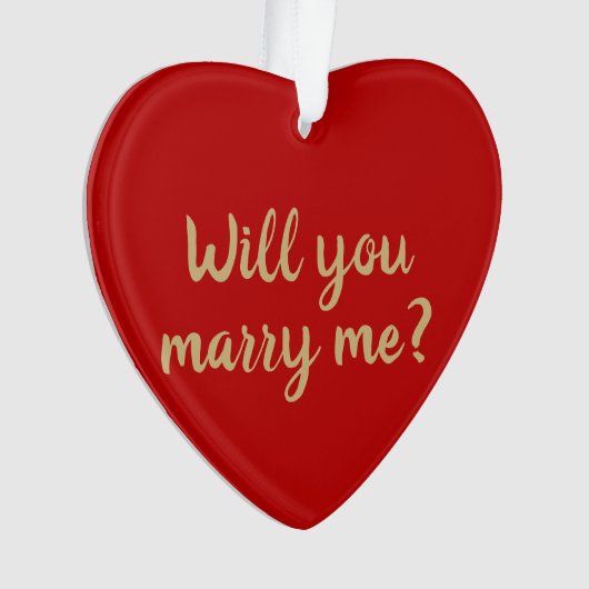 赤いクリスマスのプロポーショカスタムンと結婚してくれないか オーナメント (正面)