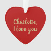 赤いクリスマスのプロポーショカスタムンと結婚してくれないか オーナメント (裏面)