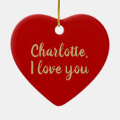 赤いクリスマスのプロポーショカスタムンと結婚してくれないか セラミックオーナメント (裏面)