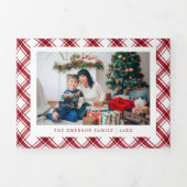 赤いクリスマスの三つ折りカード 三つ折りクリスマスカード (カバー)