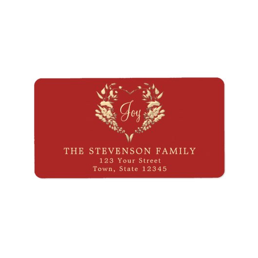 赤いクリスマスの宛先カード ラベル (正面)