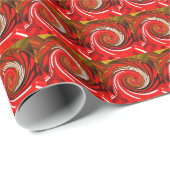 赤いクリスマスの巻き飾りフェスティバル ラッピングペーパー (ロールコーナー)