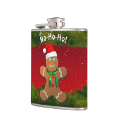 赤いクリスマスの帽子を持つジンジャーブレッドマン フラスク (左)