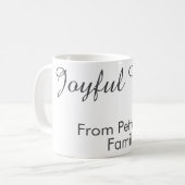 赤いクリスマスの幸せな気持ちに家族名と日付をプラス コーヒーマグカップ (正面左)
