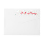 赤いクリスマスの恵みおよび冬の星 ラップアラウンドラベル (裏面)