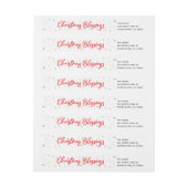 赤いクリスマスの恵みおよび冬の星 ラップアラウンドラベル (シート)