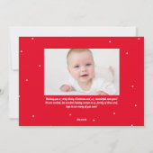 赤いクリスマスの新しいベビーキュートな2枚の写真 シーズンカード (裏面)