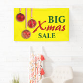 赤いクリスマスの木のつまらないもの + あなたのアイディア 横断幕 (インサイチュ)