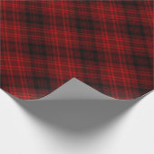 赤いクリスマスの格子縞 ラッピングペーパー (角)