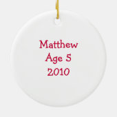 赤いクリスマスの球のオーナメントのカスタムの写真テンプレート セラミックオーナメント (裏面)