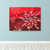 赤いクリスマスの背景 キャンバスプリント (インサイチュ (ウッドフロア))