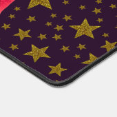 赤いクリスマスの花、キラキラした金ゴールド デスクマット (コーナー)