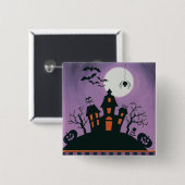 赤いクリスマスの装飾の喜び 缶バッジ (正面&裏面)