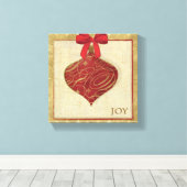 赤いクリスマスの装飾の平和 キャンバスプリント (インサイチュ (ウッドフロア))