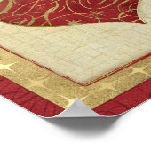 赤いクリスマスの装飾の平和 ポスター (角)