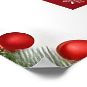 赤いクリスマスの装飾リースとオーナメント ポスター (角)