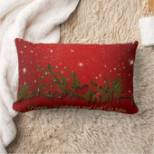 赤いクリスマスの装飾 ランバークッション (ブランケット)