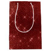 赤いクリスマスの輝き ミディアムペーパーバッグ (正面)