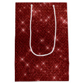 赤いクリスマスの輝き ミディアムペーパーバッグ (裏面)