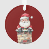 赤いクリスマスの雪だるまサンタ オーナメント (裏面)
