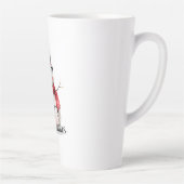 赤いクリスマスの雪だるま カフェラテマグ (右)