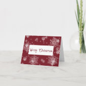赤いクリスマスの雪の結晶のグリーティングカード カード (正面)