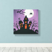 赤いクリスマスの飾り喜び キャンバスプリント (インサイチュ (ウッドフロア))