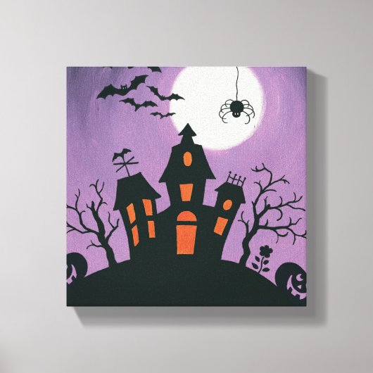 赤いクリスマスの飾り喜び キャンバスプリント (正面)