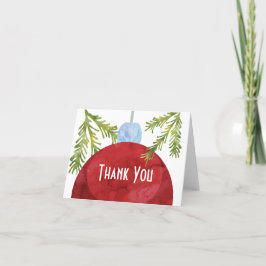 赤いクリスマスの飾り結婚飾りありがとう サンキューカード