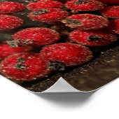 赤いクリスマスの飾り ポスター (角)