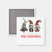 赤いクリスマスの3人の格言が私とぶら下がった一緒にいるだけ マグネット (正面/裏面)