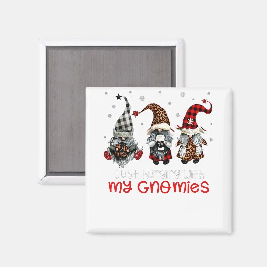 赤いクリスマスの3人の格言が私とぶら下がった一緒にいるだけ マグネット (正面/裏面)