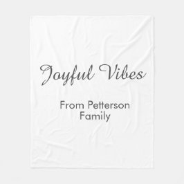 赤いクリスマスのJoyful Vibes お家族名と日付入り フリースブランケット