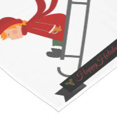 赤いクリスマスを迎えるかわいい子そり ショートテーブルランナー (コーナー)