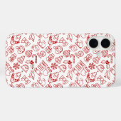 赤いクリスマスアイコンパターン Case-Mate iPhoneケース (裏面 (横))