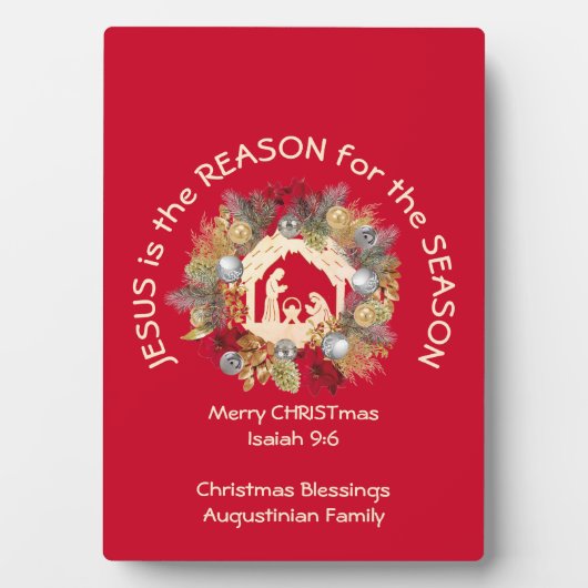 赤いクリスマスイエスが理由のプラーク フォトプラーク (正面)