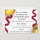 赤いクリスマスイブのディナー 白金色のくるみ割り人形 招待状 (裏面)