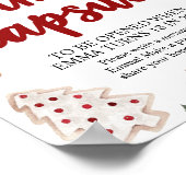 赤いクリスマスウィンタータイムカプセル赤ちゃんシャワーのサイン ポスター (角)