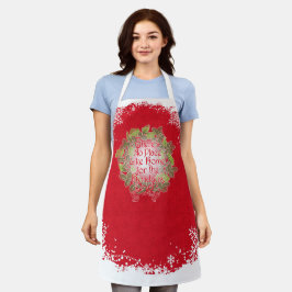 赤いクリスマスエプロン – 休暇のためのホーム エプロン